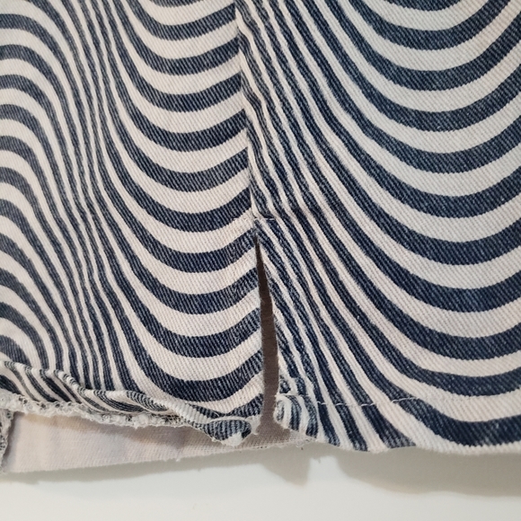 Altar'd State Jean Stripe Mini Skirt Womens S Blue Off White Denim - Picture 5 of 11